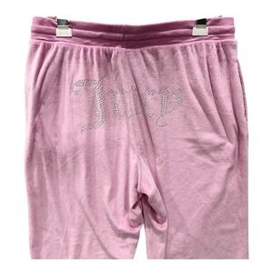 Juicy Couture Pants Womens L Pink Velour Sleepwear Rhinestone Lounge Y2K 2000